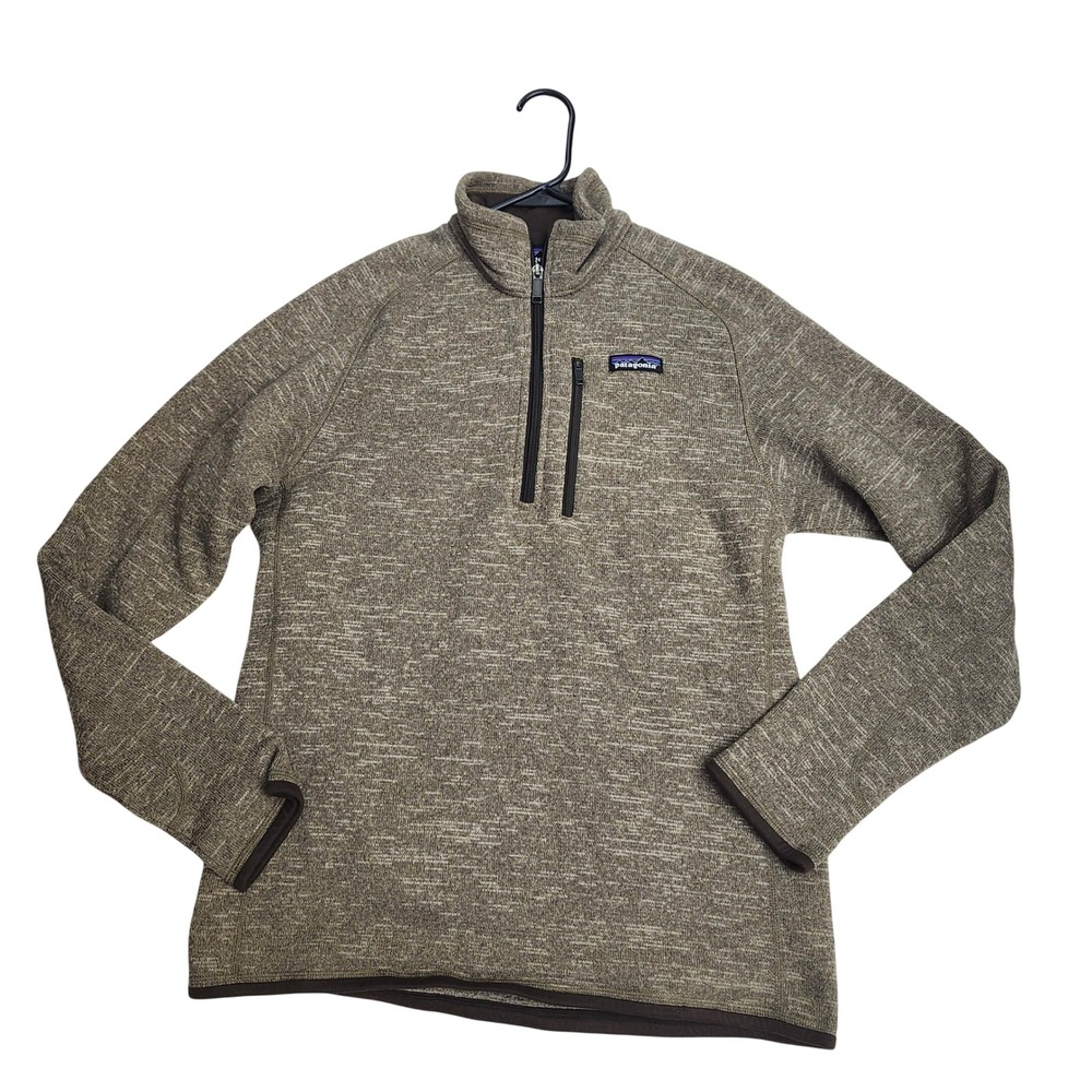 Patagonia Better Sweater 1/4 Zip Pullover Brown Heather Fleece Mens Medium